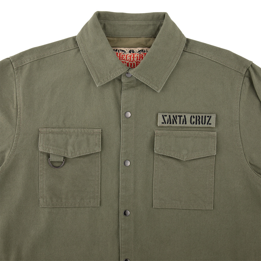 Stranger Things Crawl Mens Santa Cruz Military Jacket Army