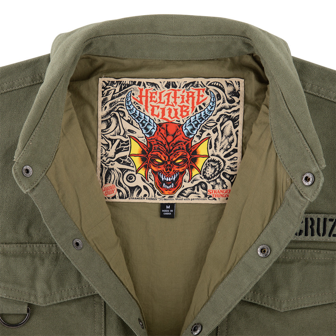 Stranger Things Crawl Mens Santa Cruz Military Jacket Army