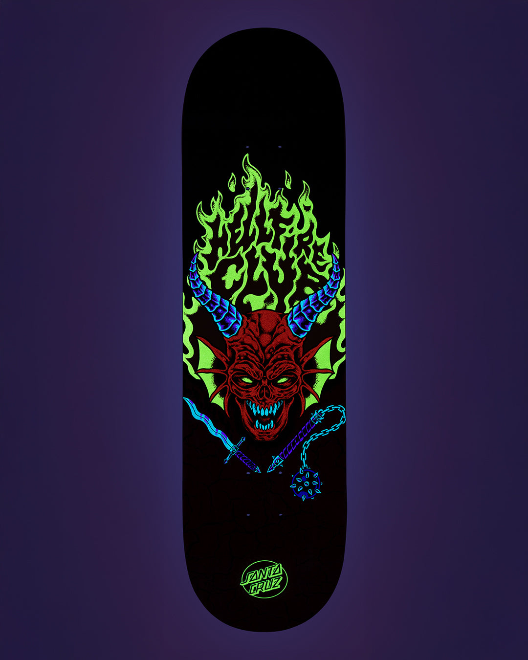 8.25in Stranger Things Hellfire Club Santa Cruz Skateboard Deck