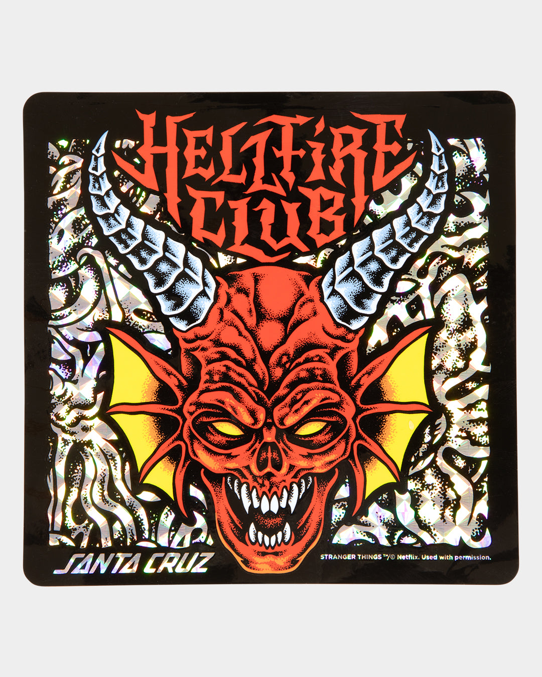 8.25in Stranger Things Hellfire Club Santa Cruz Skateboard Deck