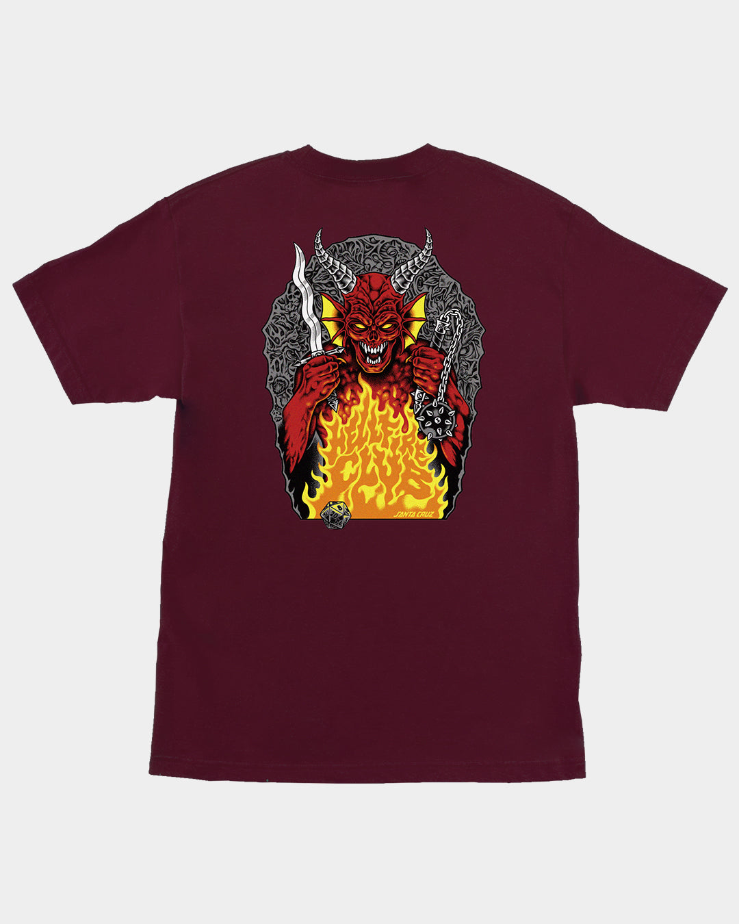 Stranger Things Hellfire Pit Men's T-shirt Maroon