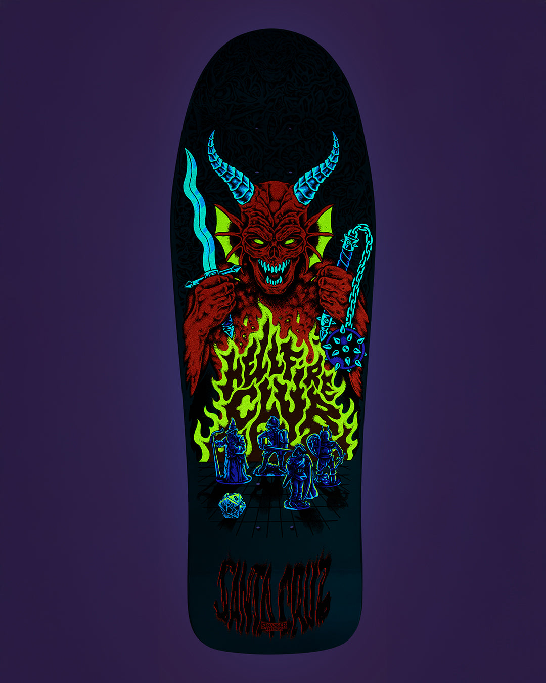 10.07in Stranger Things Knox Hellfire Pit Santa Cruz Skateboard Deck