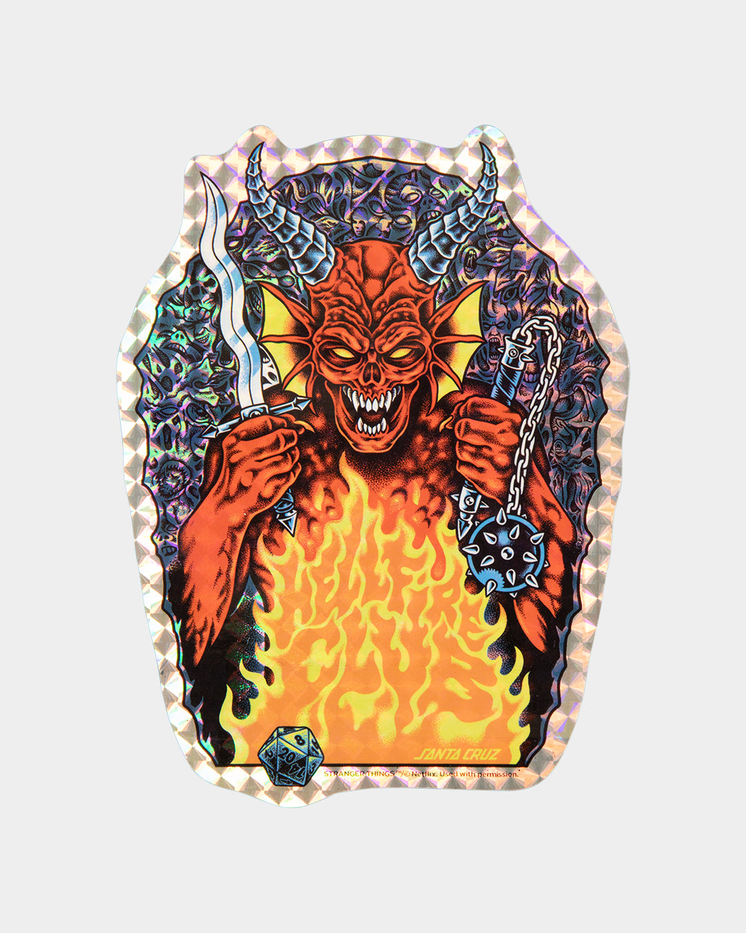 10.07in Stranger Things Knox Hellfire Pit Santa Cruz Skateboard Deck