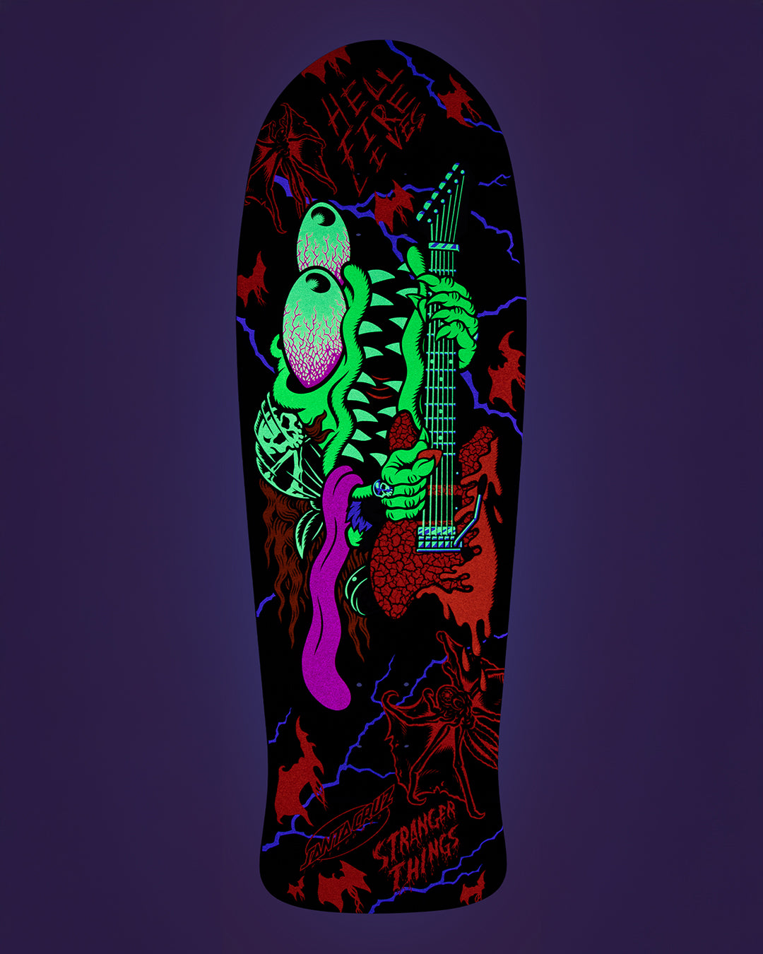 Online Exclusive 10.1in Stranger Things Meek Eddie Slasher Santa Cruz Skateboard Deck