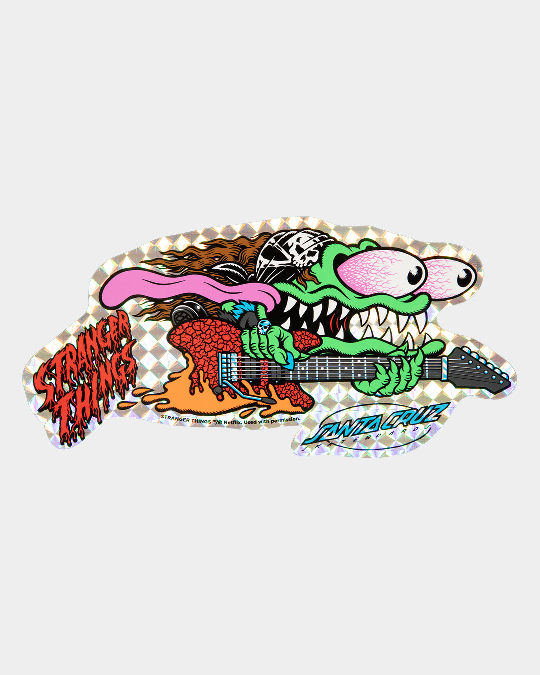 Online Exclusive 10.1in Stranger Things Meek Eddie Slasher Santa Cruz Skateboard Deck