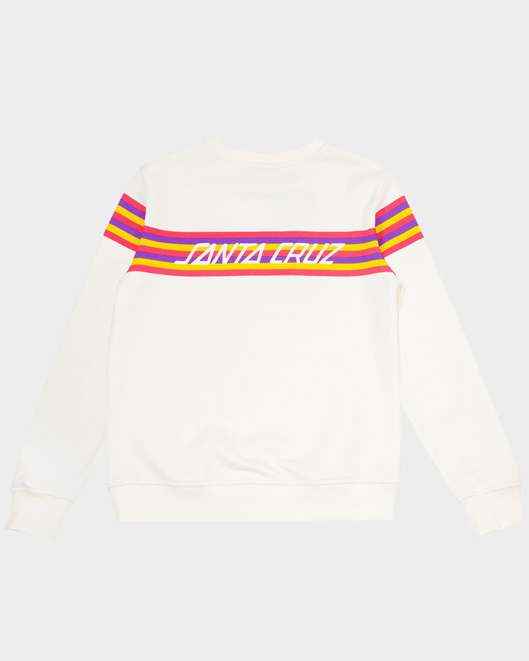 SC Rainbow Strip Girls Slim Fit Sweater Off White