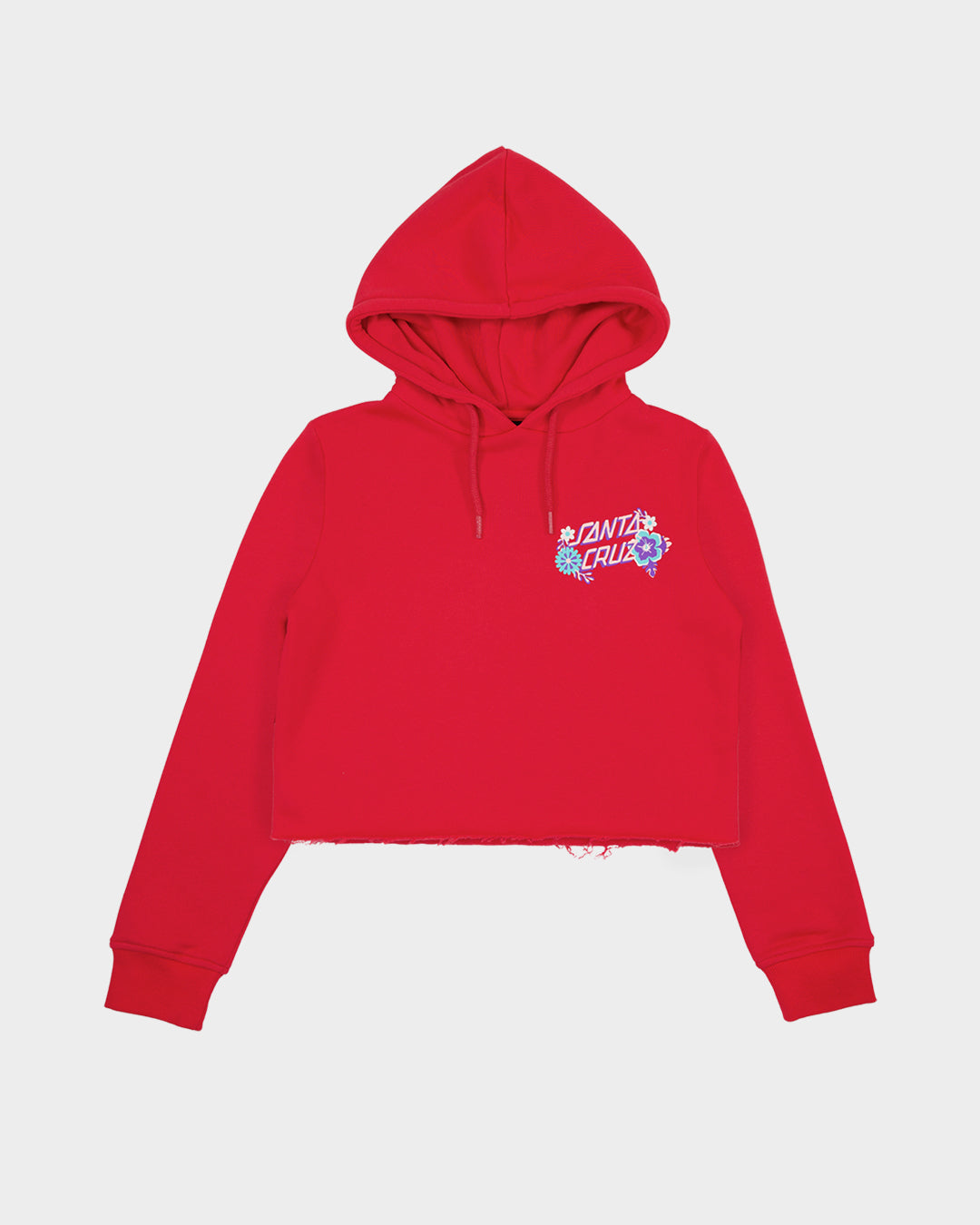 Free Spirit Floral Girls Cropped Pullover Hoodie Rose