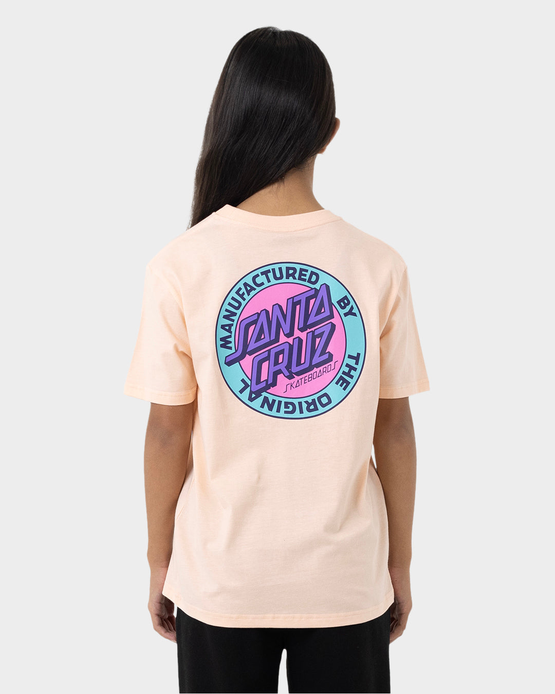 MFG Retro Dot Reverse Girls Oversized T-Shirt Pink Coral