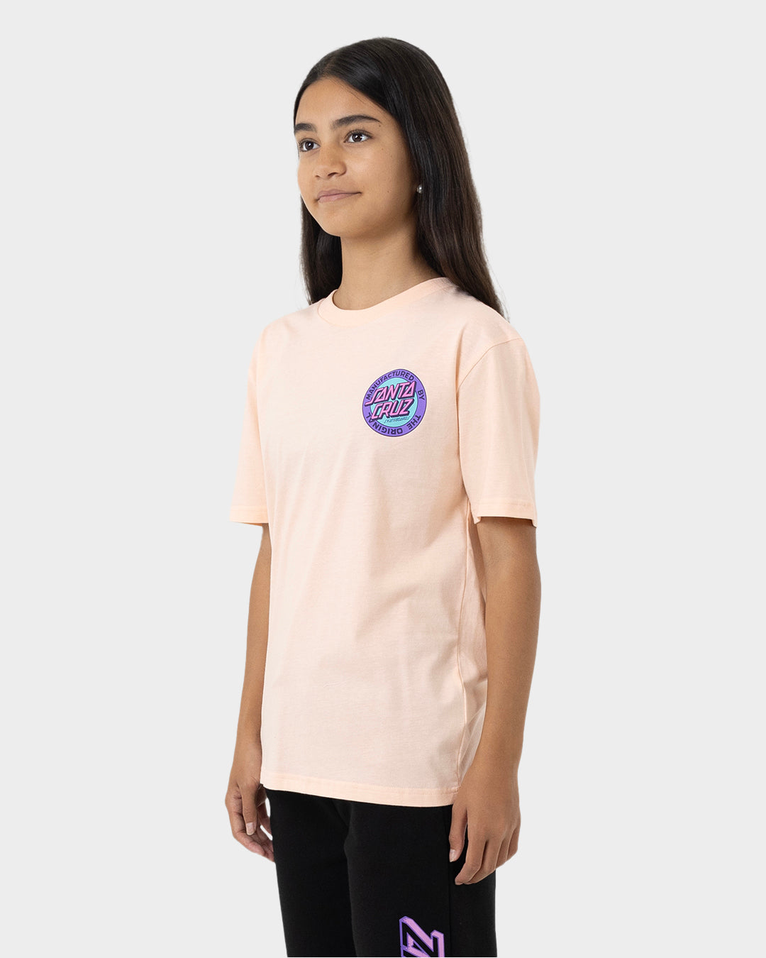 MFG Retro Dot Reverse Girls Oversized T-Shirt Pink Coral