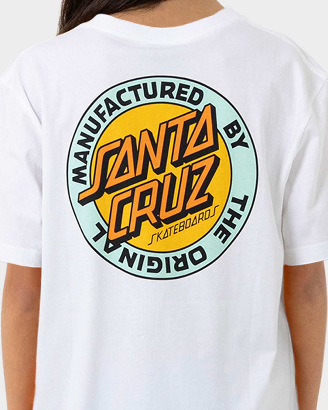 MFG Retro Dot Reverse Girls Oversized T-Shirt White
