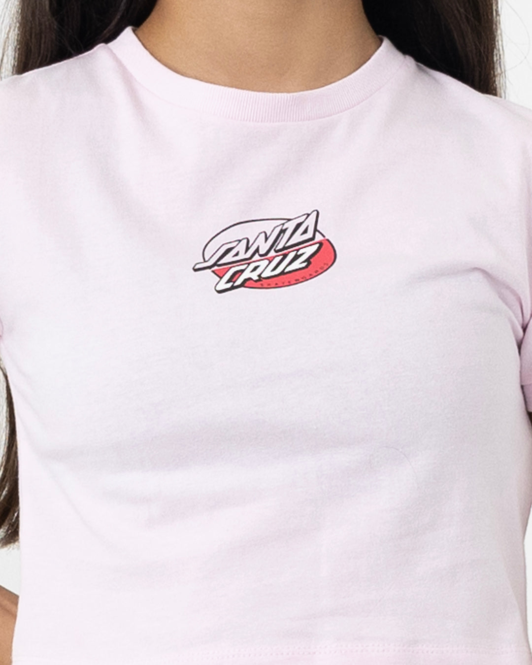 Oval Dot Splice Girls Baby Fit T-Shirt Pale Pink