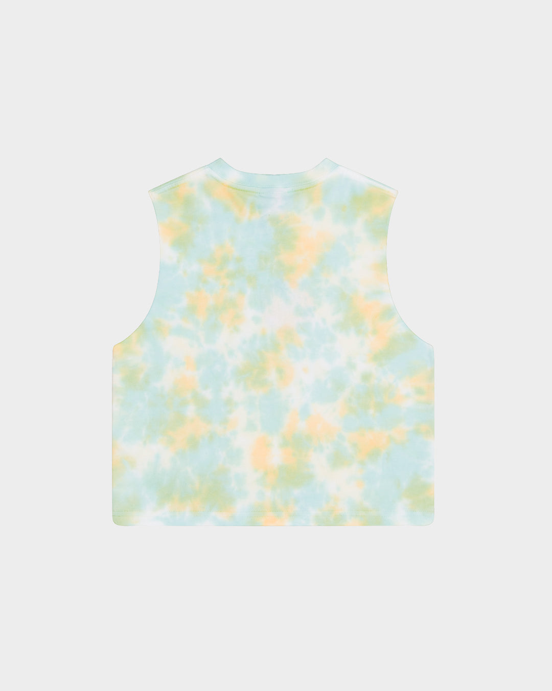 MFG Dot Mono Girls Cropped Muscle T-Shirt Light Green Tie Dye