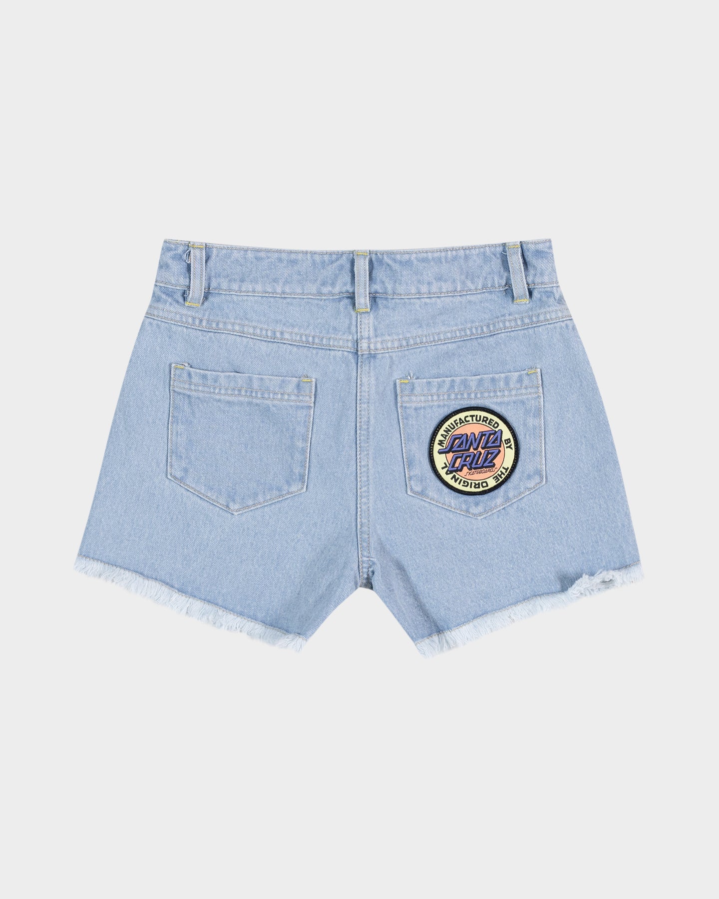 MFG Retro Dot Girls Jean Shorts Light Washed Indigo