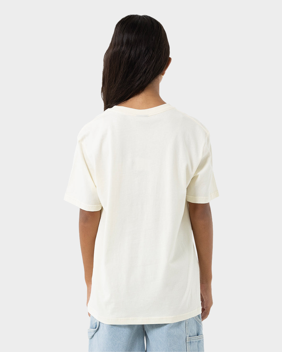 Checker Block Girls Oversize T-shirt Cream