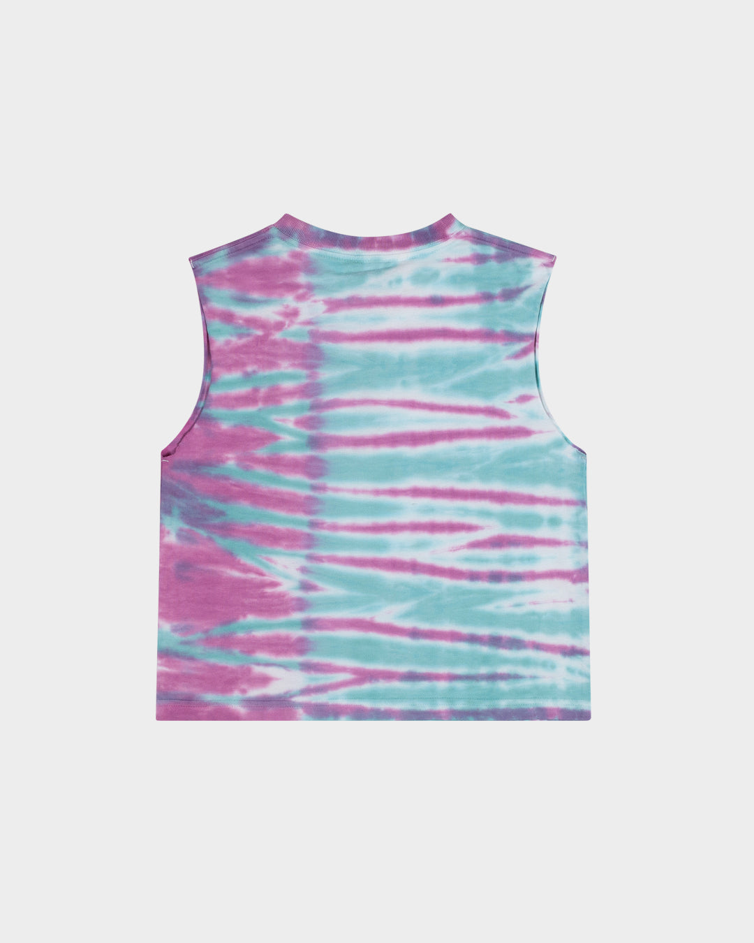Checker Block Girls Cropped Muscle T-shirt Ocean Tie Dye