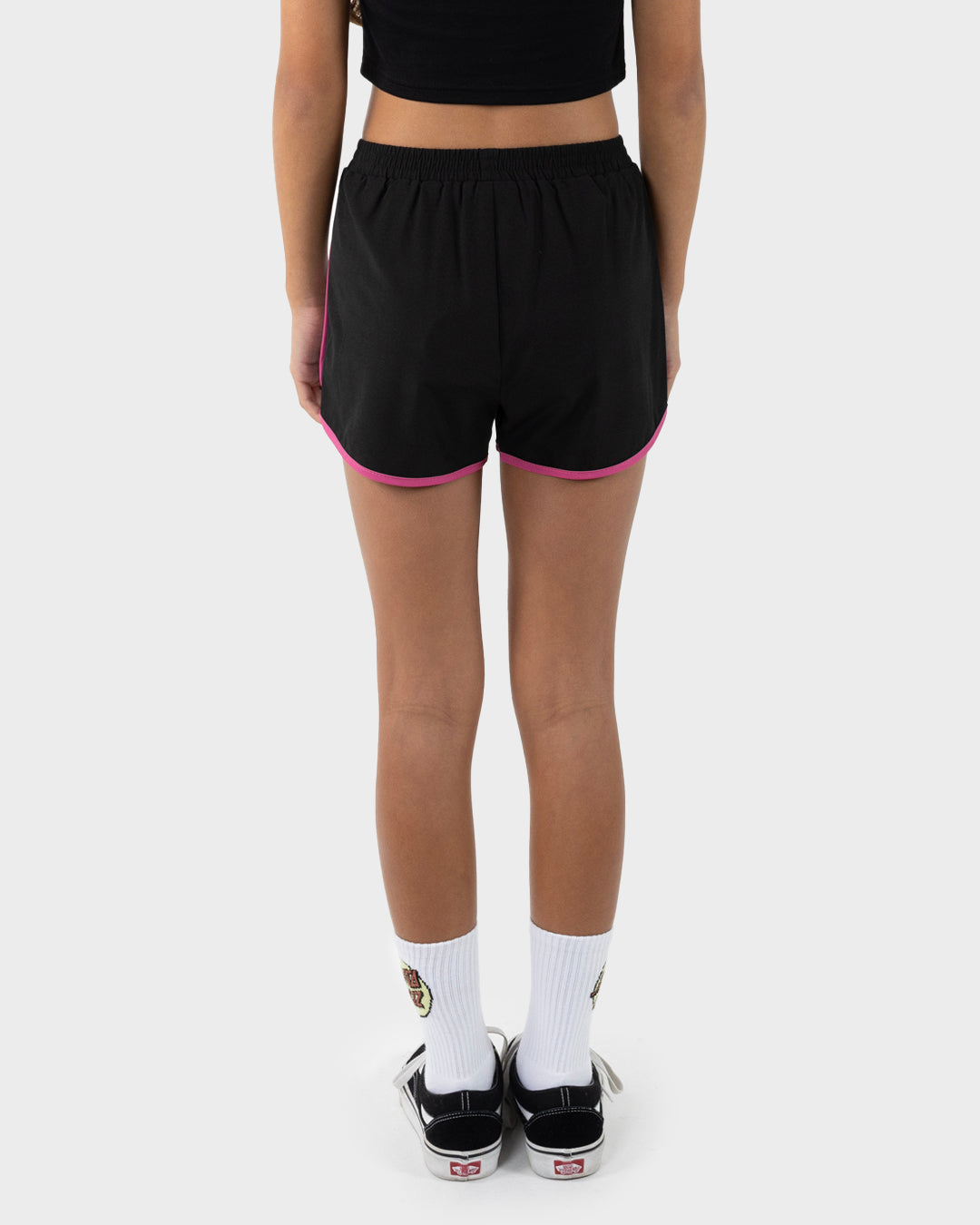 Balloon Heart Girls Shorts Black-pink