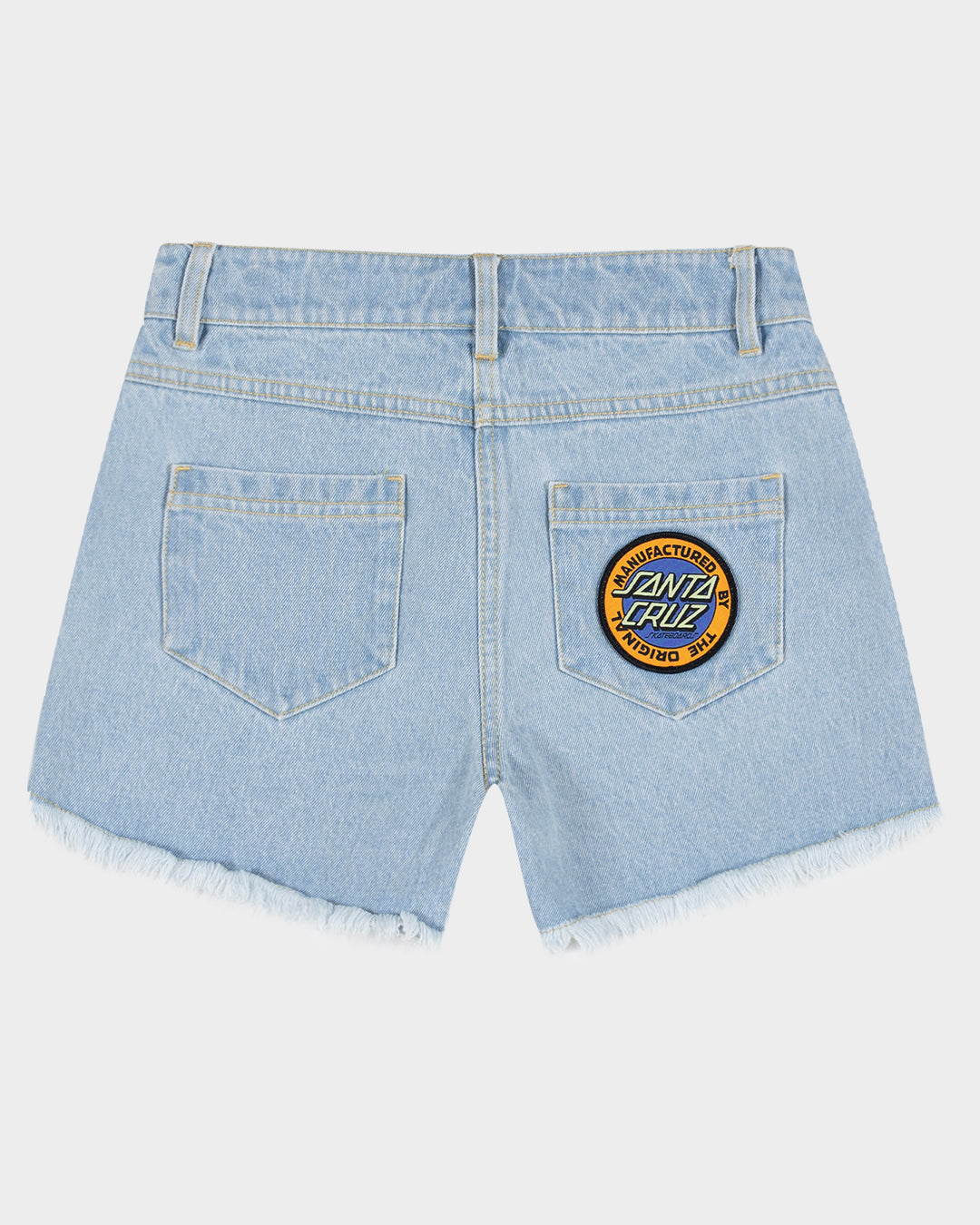 MFG Retro Dot Girls Short Light Washed Indigo