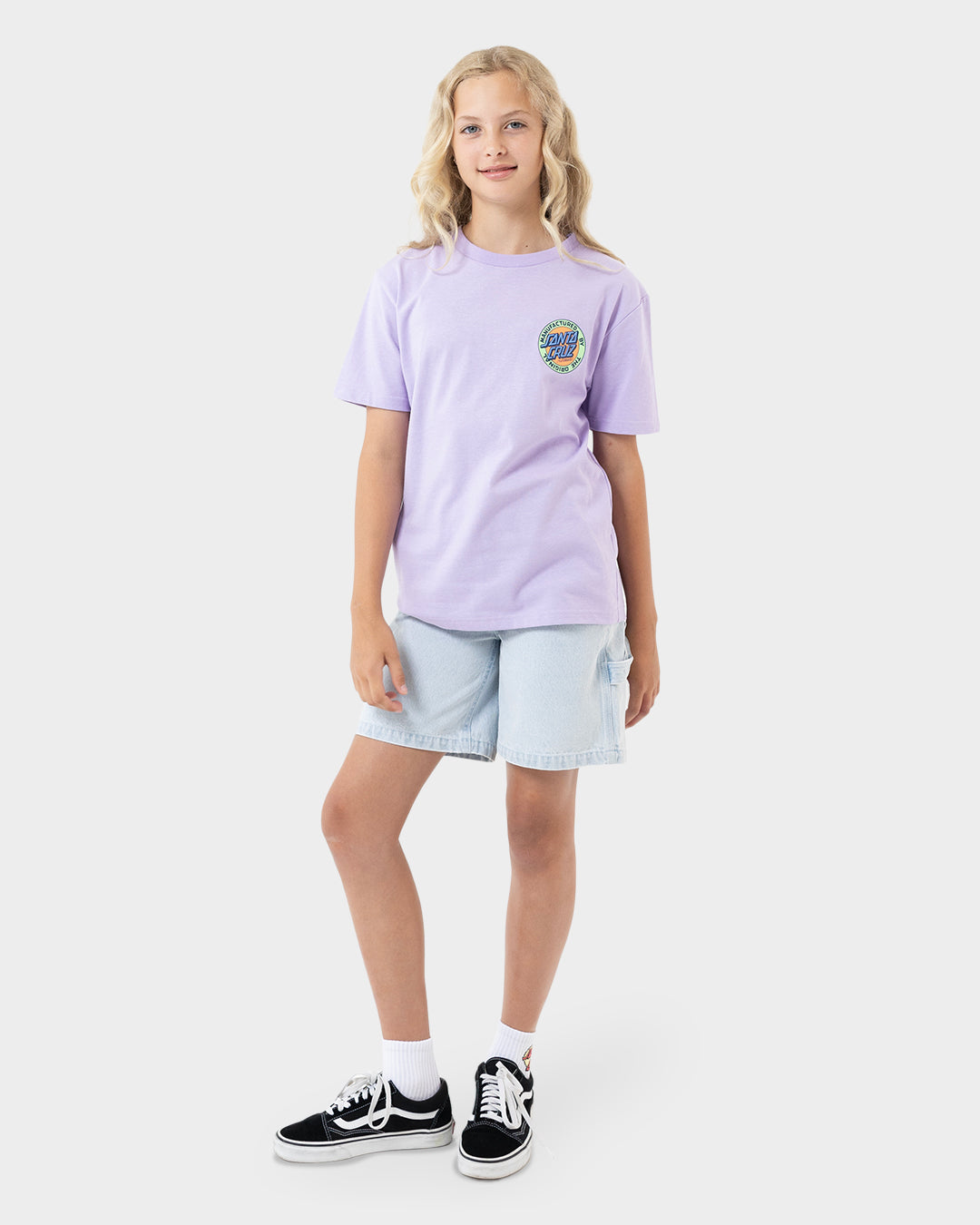 MFG Retro Dot Reverse Girls T-shirt Lavender