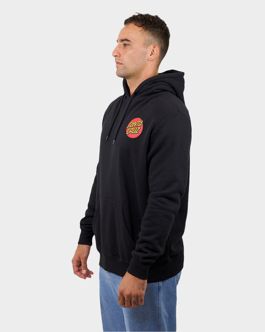Classic Dot Chest Men's Hoodie Black