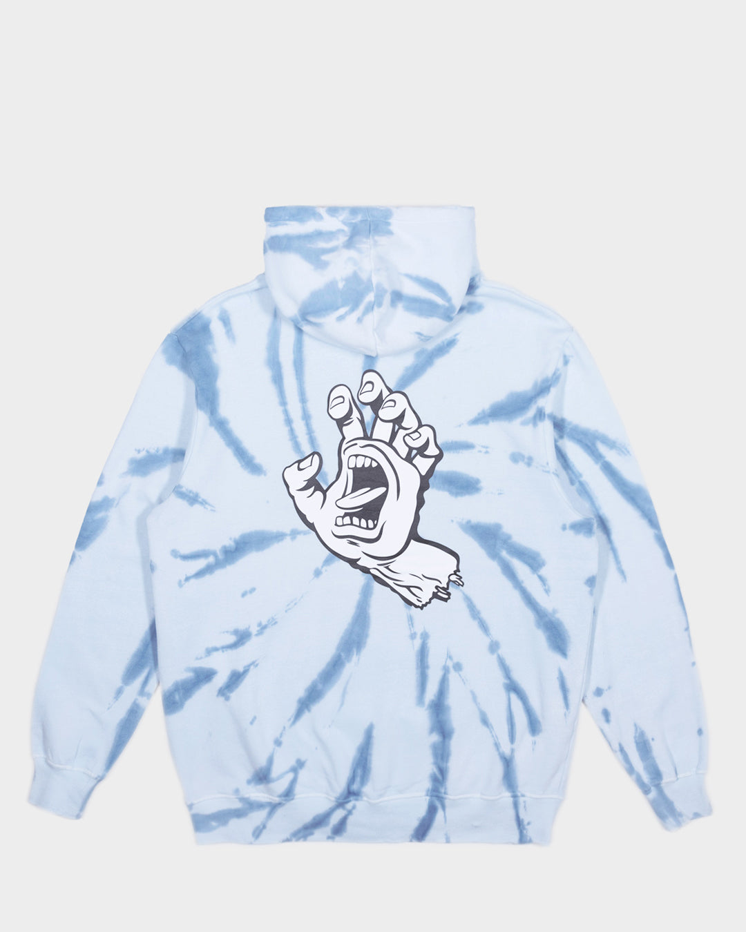 Screaming Hand Mono Men's Pullover Hoodie Vintage Blue Tie Dye