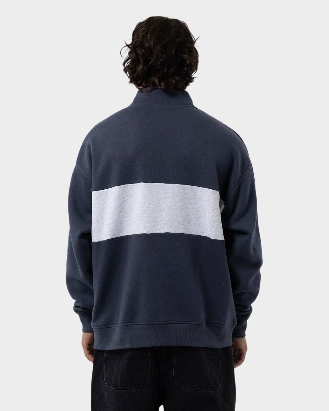Slam Oval Strip Men's Sweater Dark Blue
