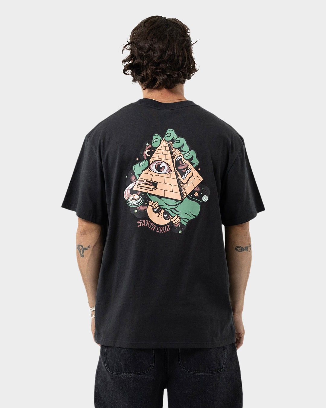 Knibbs Invasion Hand Men's Box Fit T-Shirt Off Black