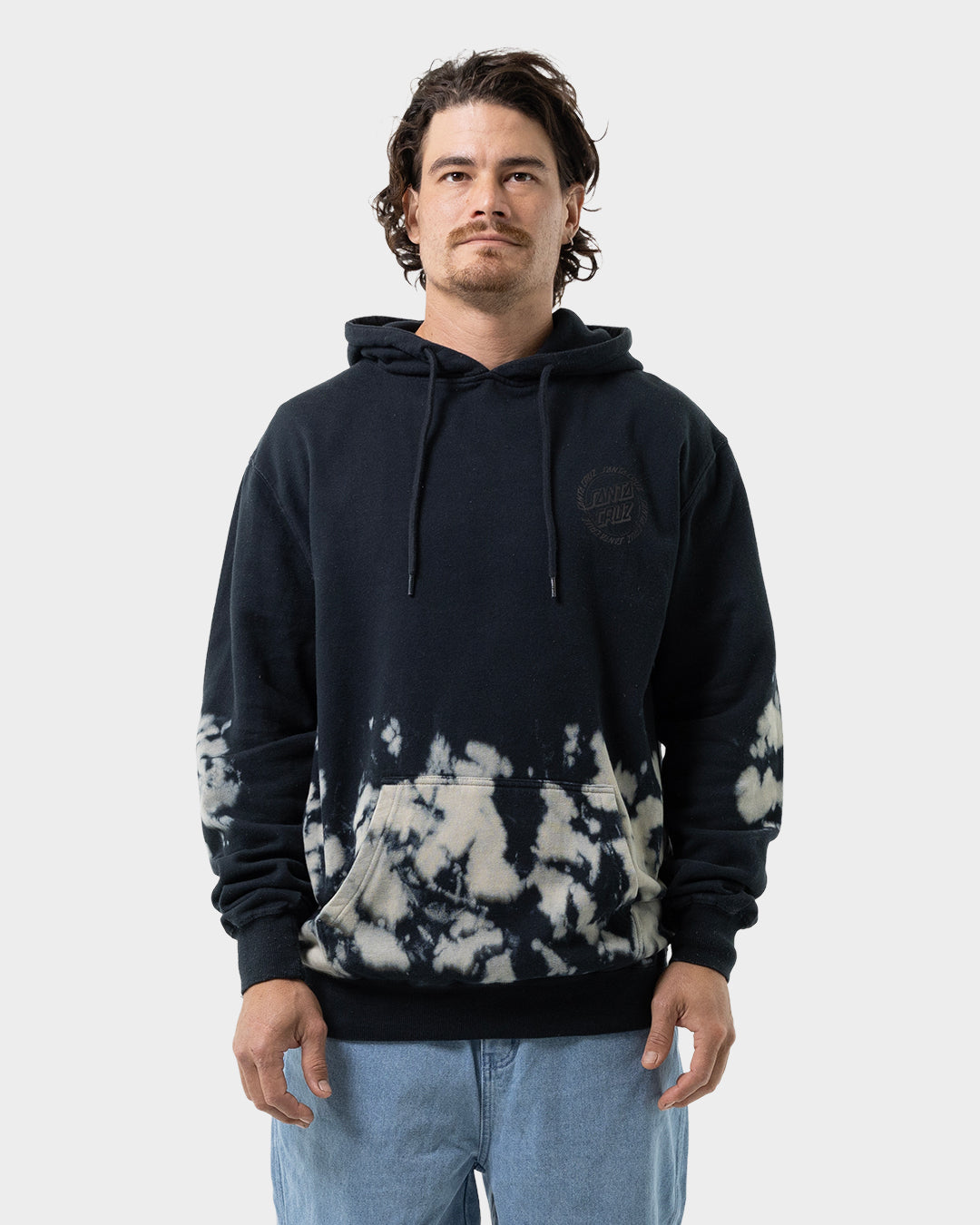Ringed Dot Men's Hoodie Black Tie Dye