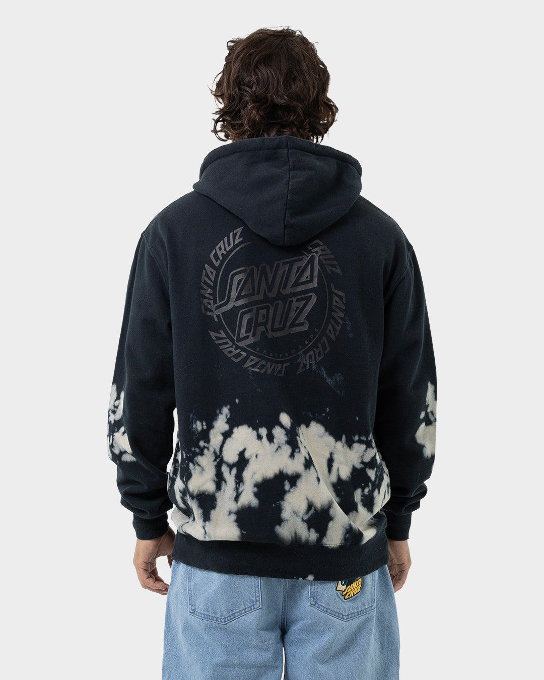 Ringed Dot Men's Hoodie Black Tie Dye