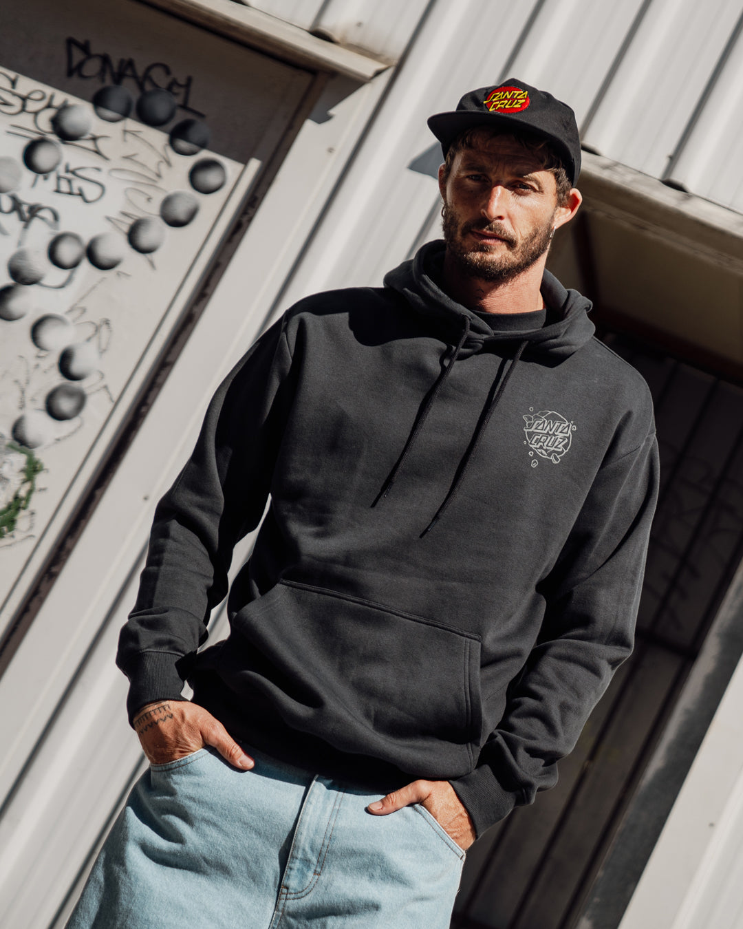 OS Roskopp Destruct Face Men's Pullover Hoodie Off Black