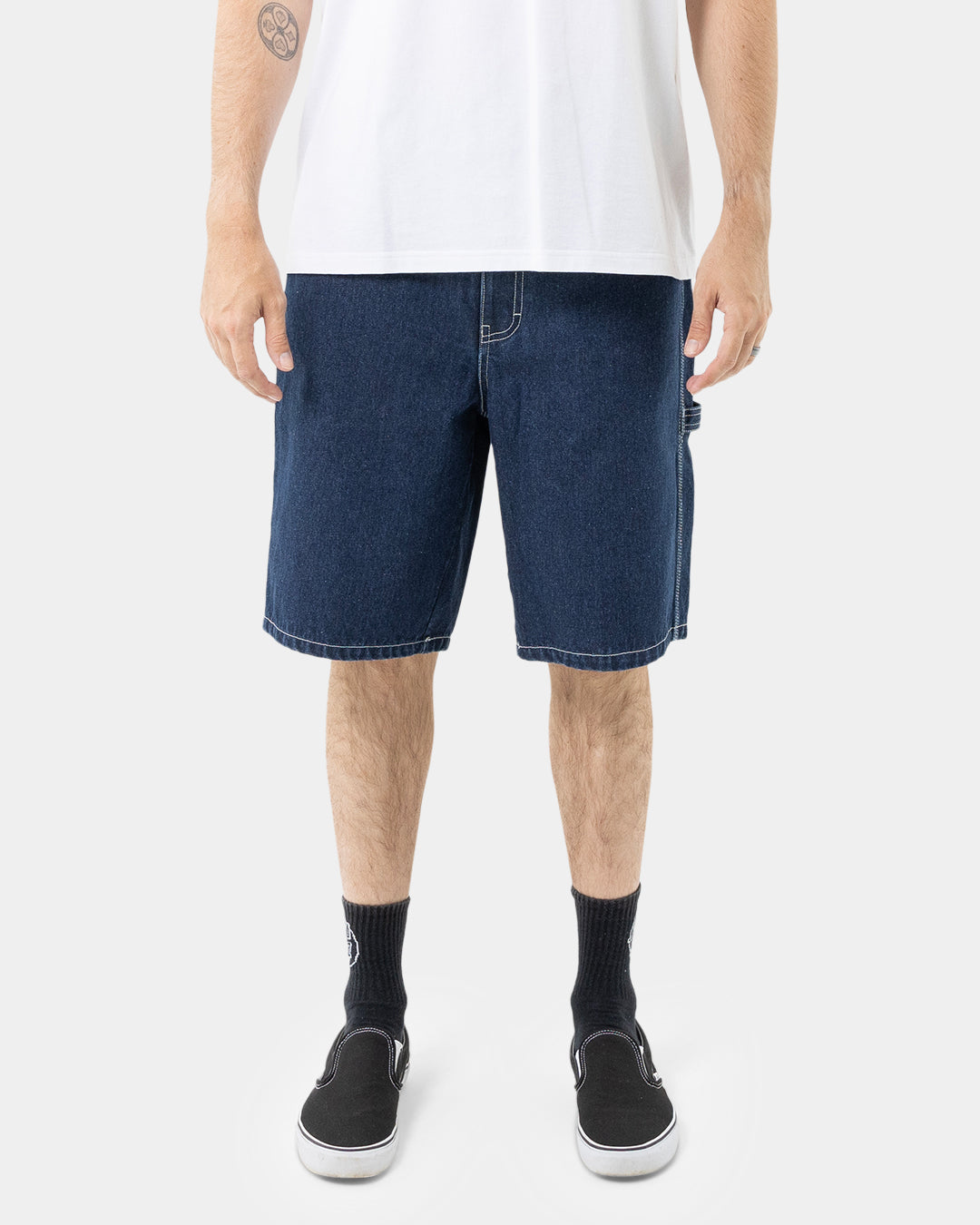 Classic Dot Men's Carpenter Jean Shorts Rinsed Indigo