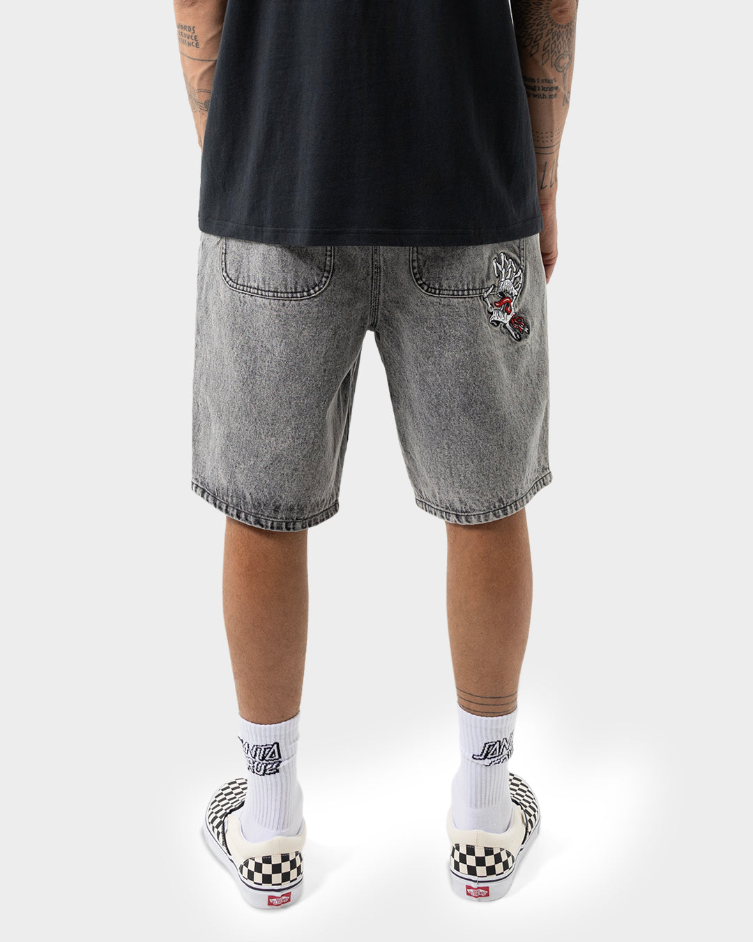 Bone Hand Evolved Men's Jean Shorts Washed Grey