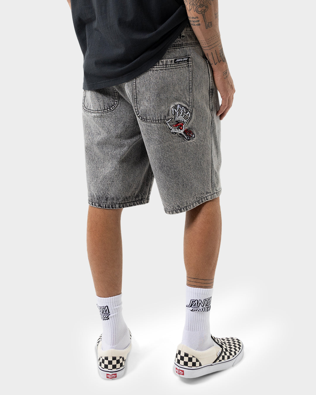 Bone Hand Evolved Men's Jean Shorts Washed Grey