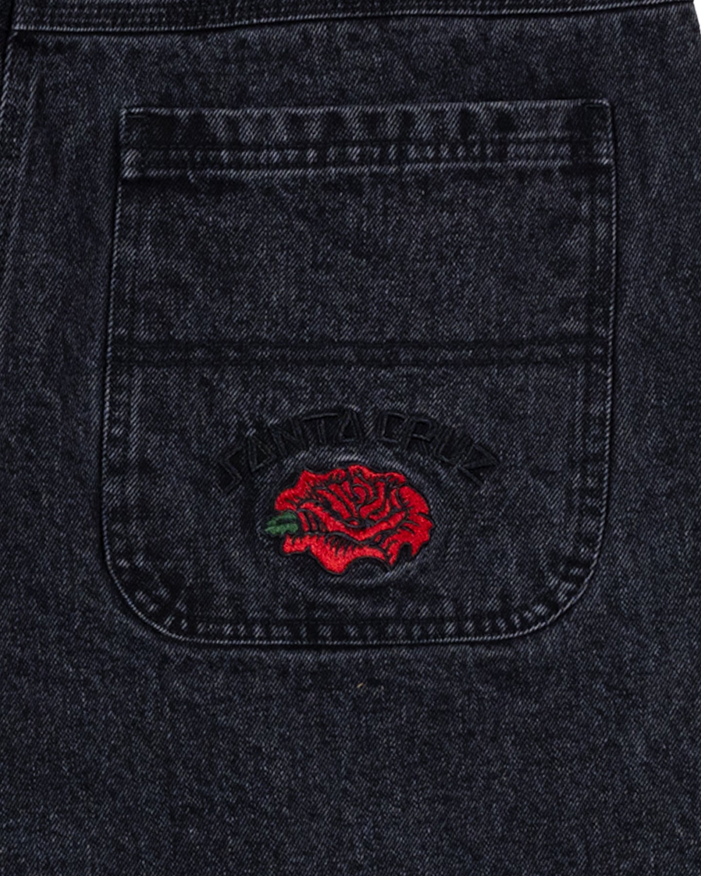 Dressen Roses Men's Jean Shorts Washed Black