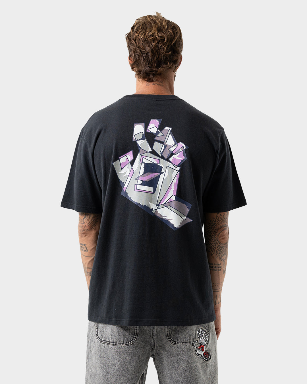 Screaming Scratched Hand Men's T-shirt Off Black