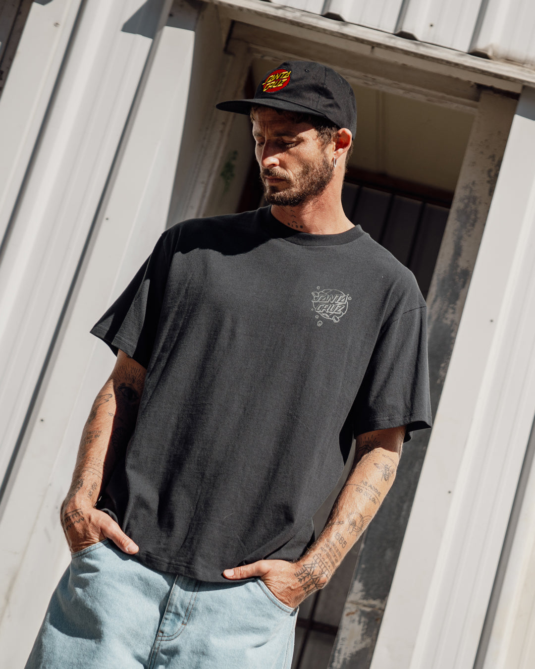 OS Roskopp Destruct Face Men's Box Fit T-shirt Off Black