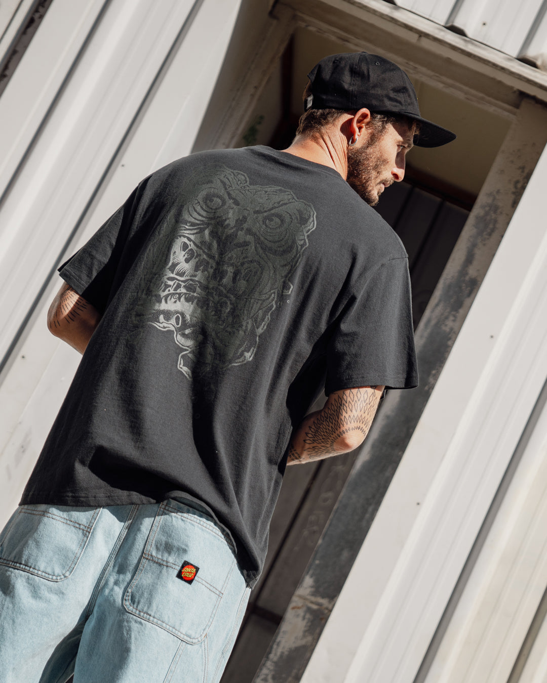 OS Roskopp Destruct Face Men's Box Fit T-shirt Off Black