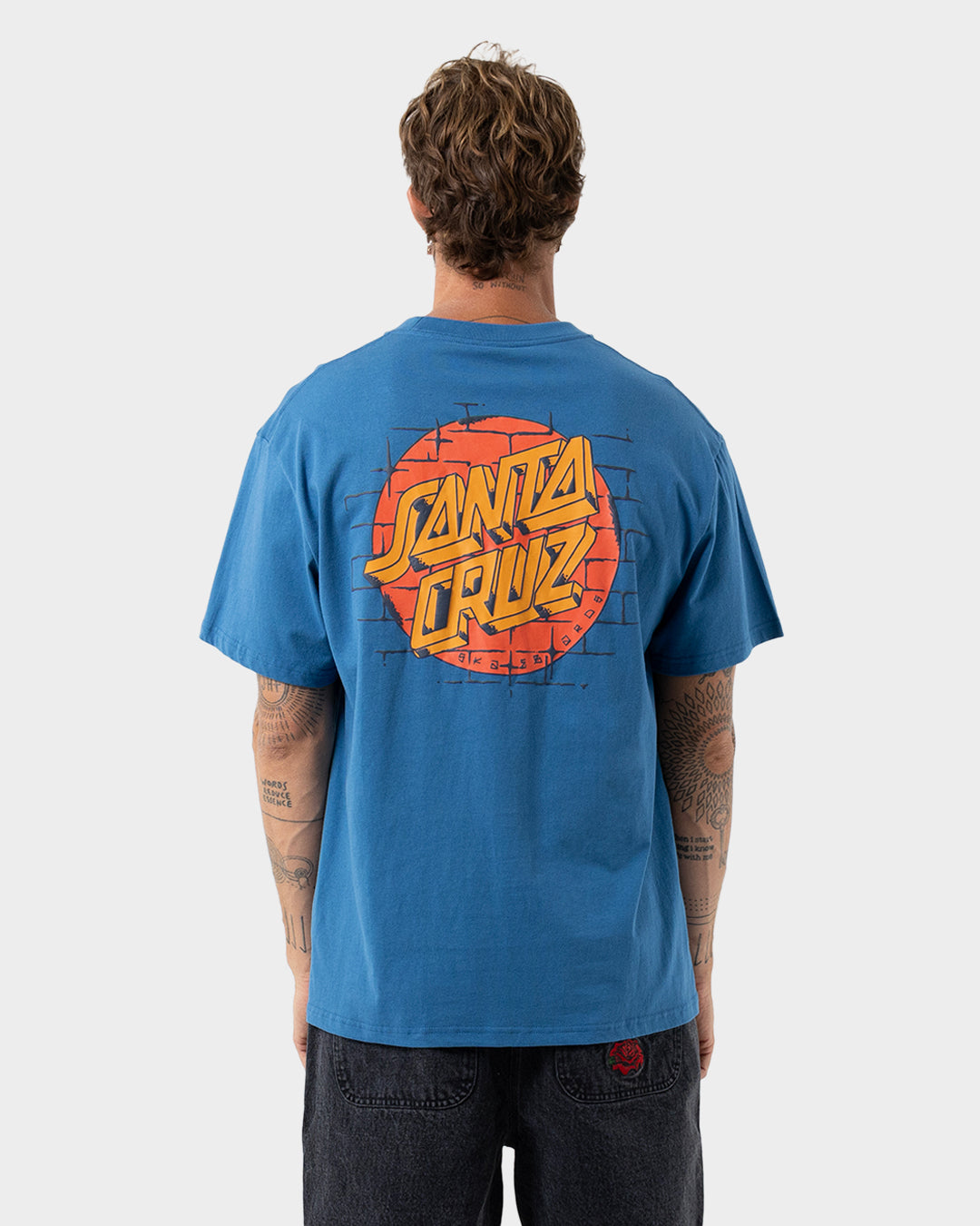 Scrawl Brick Dot Men's Box Fit T-shirt Blue