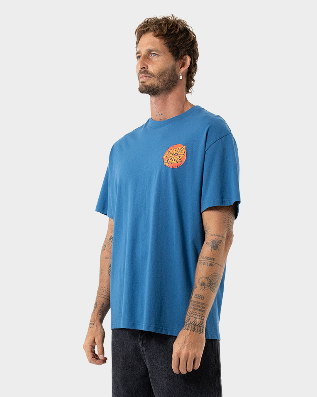 Scrawl Brick Dot Men's Box Fit T-shirt Blue