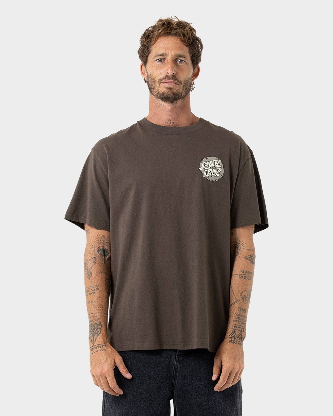 Scrawl Brick Dot Men's Box Fit T-shirt Brown