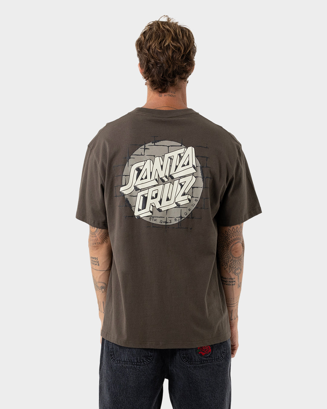 Scrawl Brick Dot Men's Box Fit T-shirt Brown