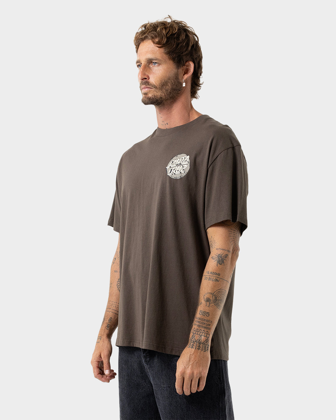 Scrawl Brick Dot Men's Box Fit T-shirt Brown