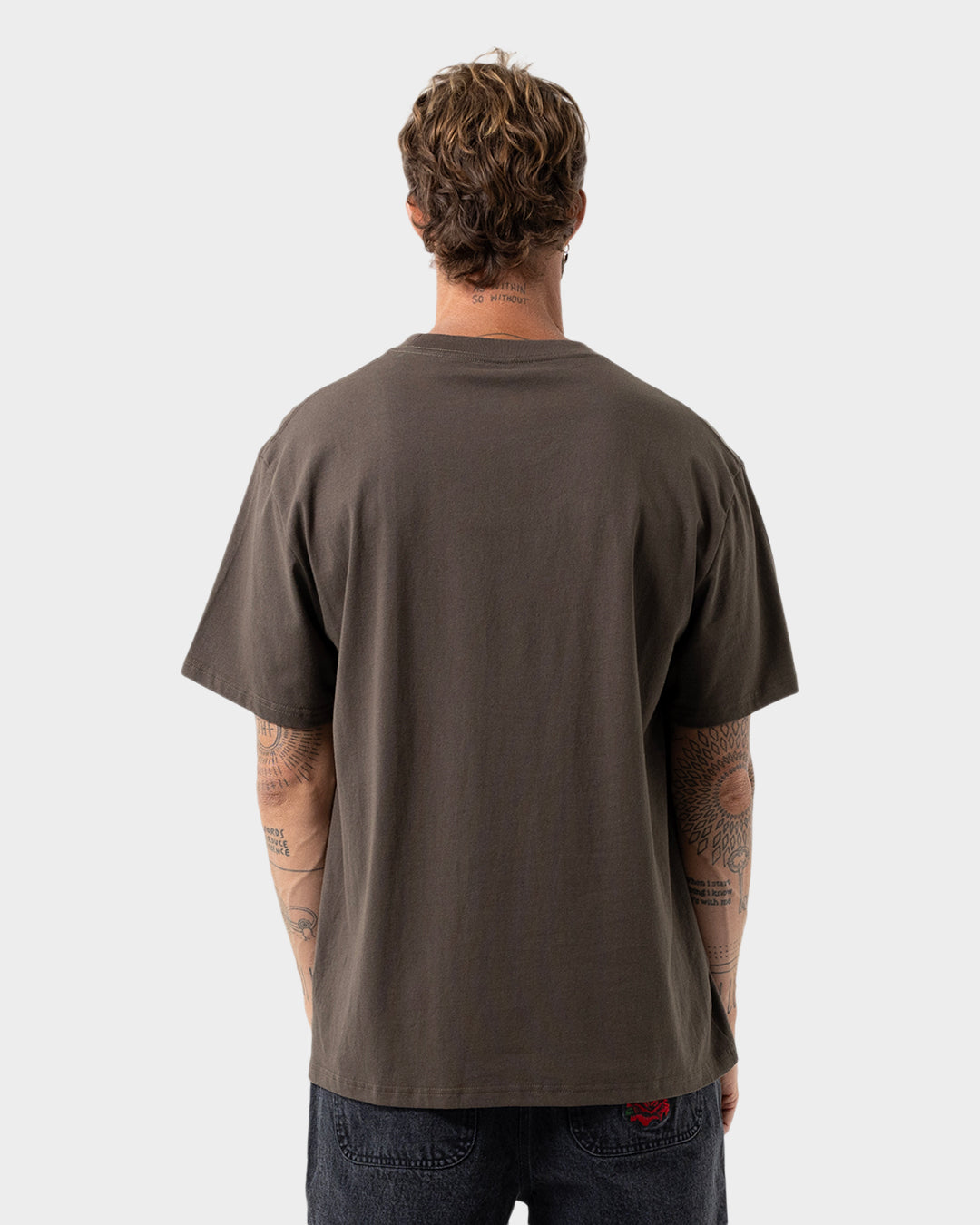 Off Set Strip Men's Box Fit T-shirt Brown
