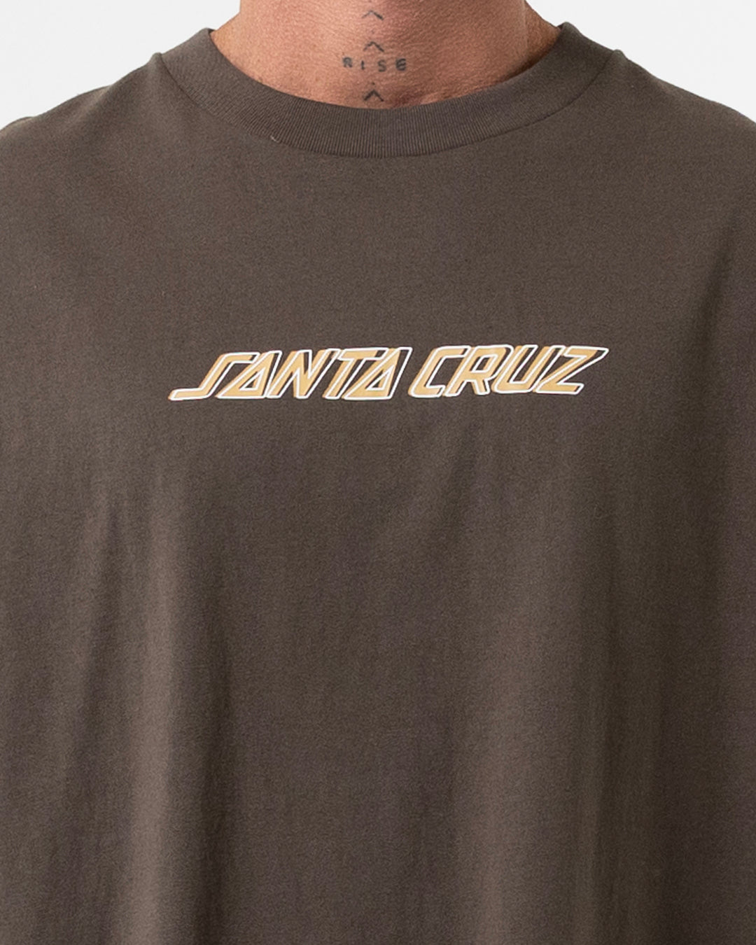 Off Set Strip Men's Box Fit T-shirt Brown