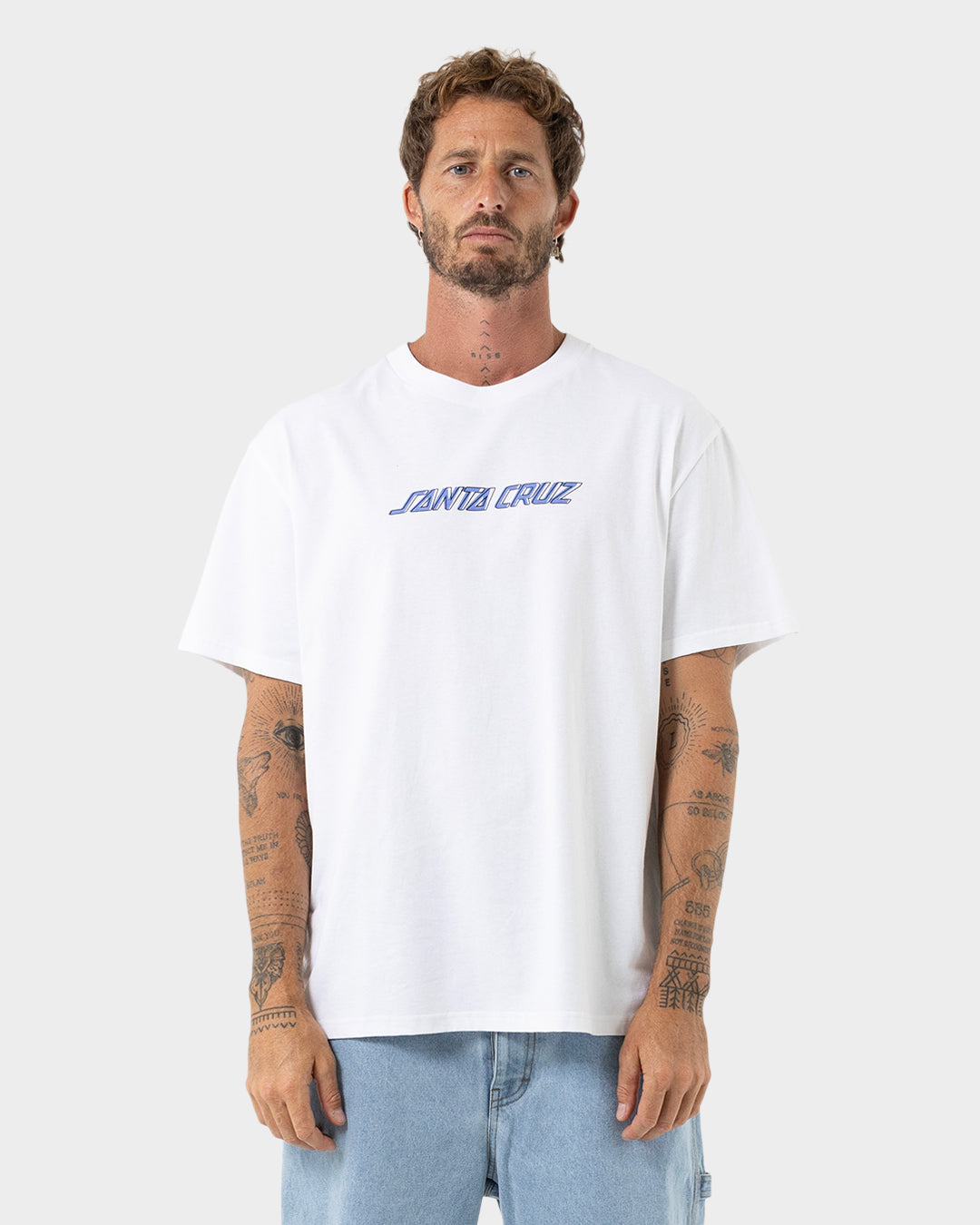 Off Set Strip Men's Box Fit T-shirt White