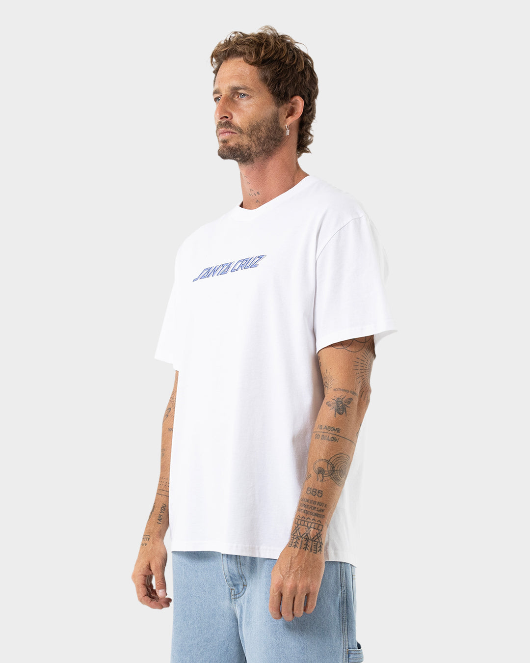 Off Set Strip Men's Box Fit T-shirt White
