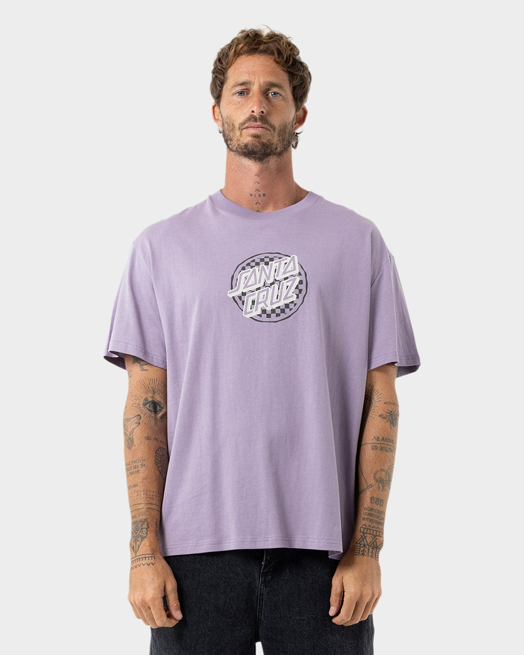 Breaker Check Opus Dot Men's Box Fit T-shirt Lavender