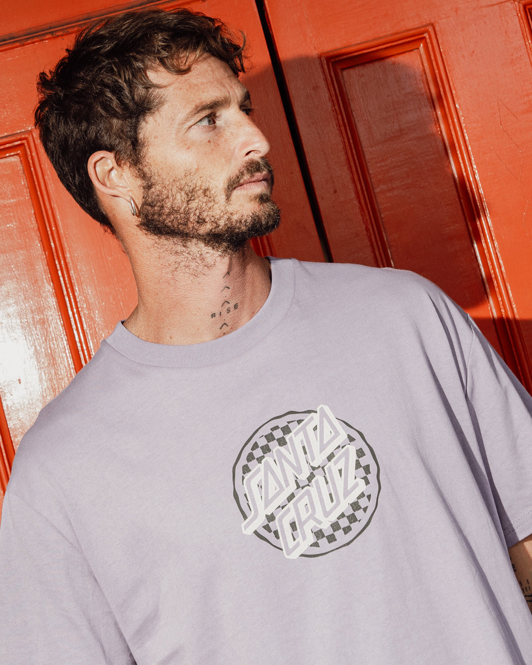 Breaker Check Opus Dot Men's Box Fit T-shirt Lavender