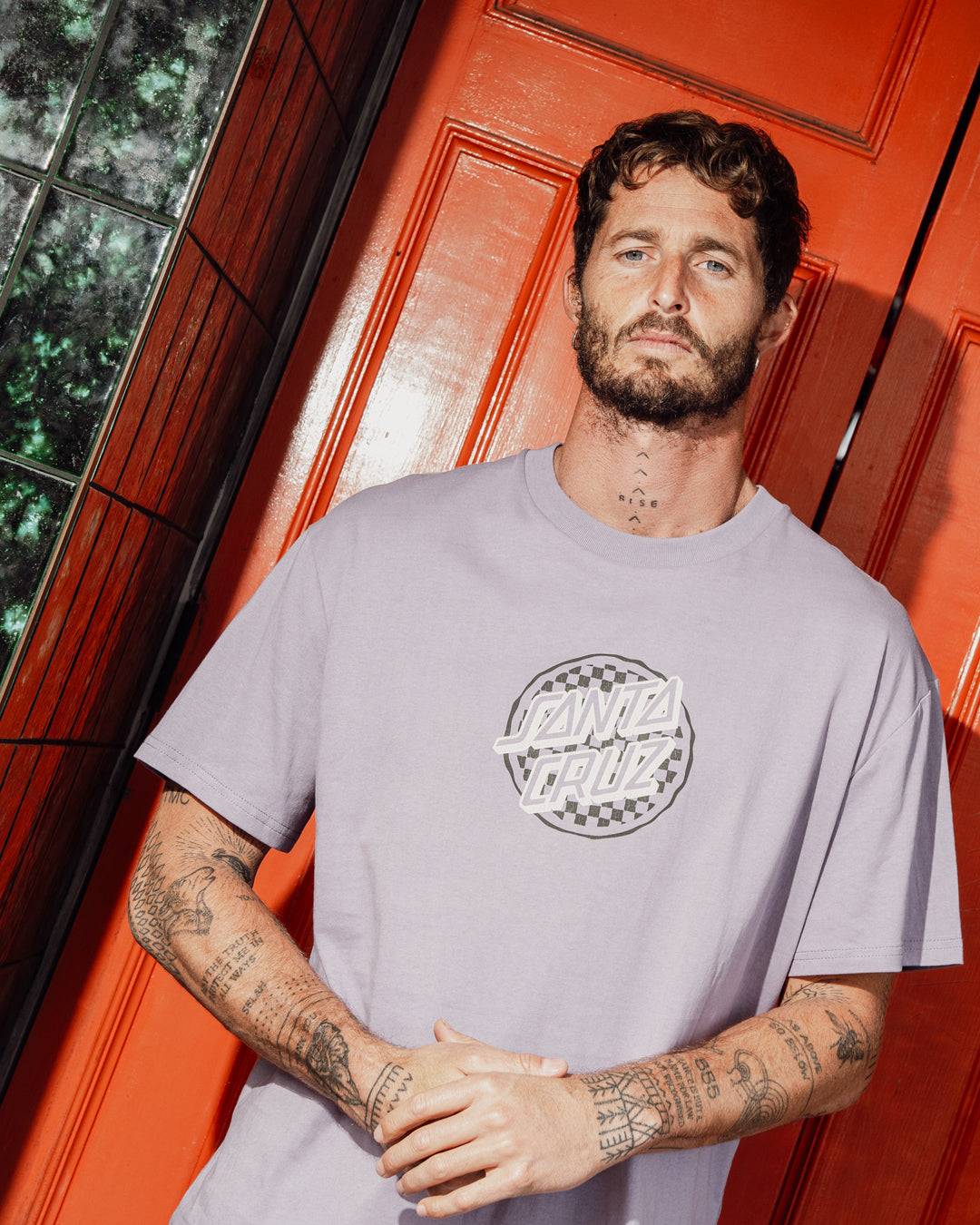 Breaker Check Opus Dot Men's Box Fit T-shirt Lavender