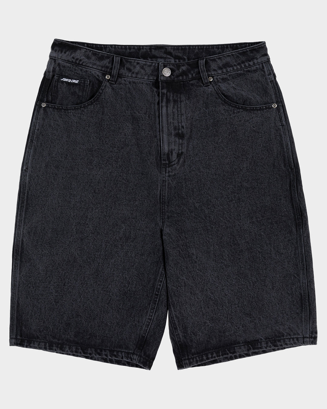 Flaming Dice Dot Men's Jean Short Washed Black