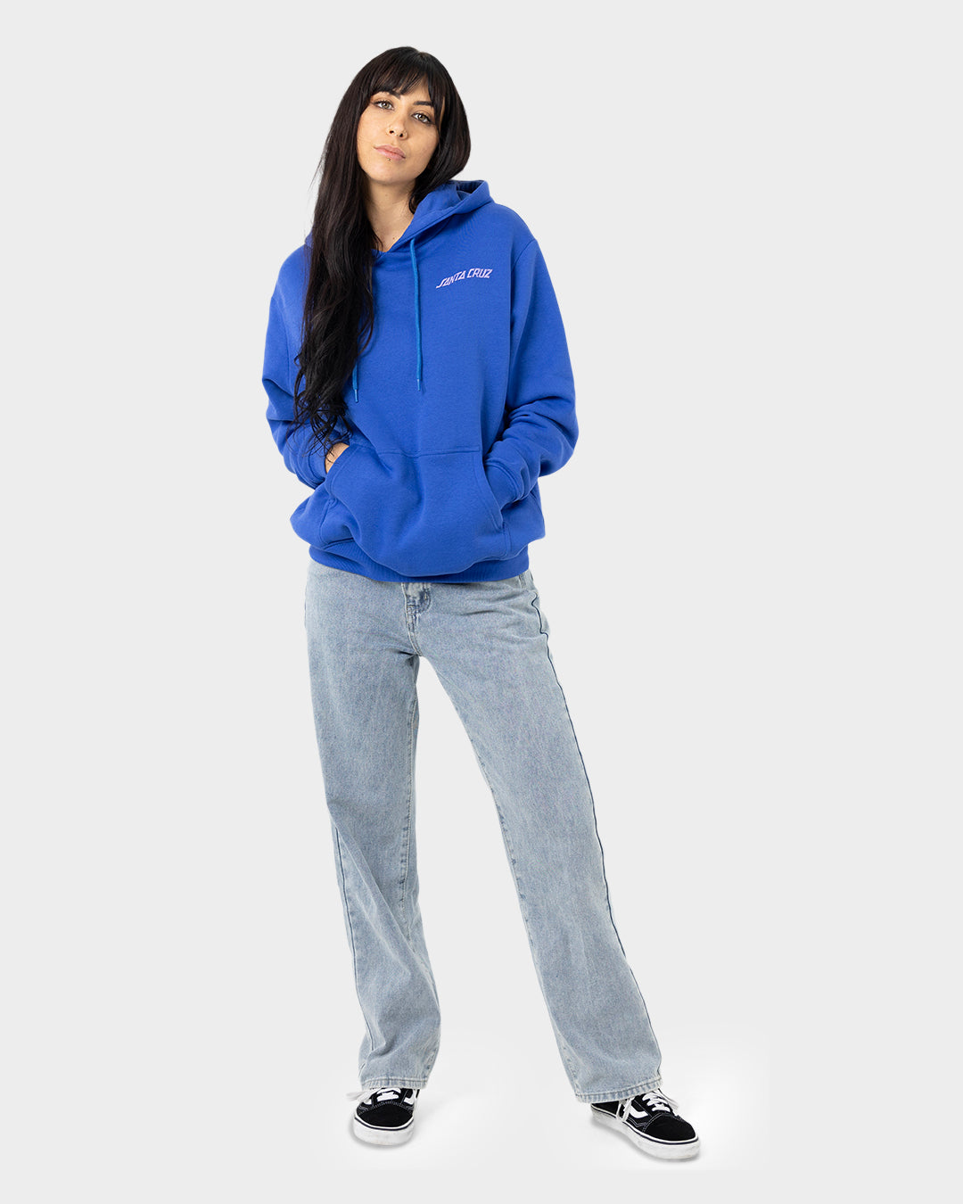 Eclipse Dot Womens Pullover Hoodie Cobalt